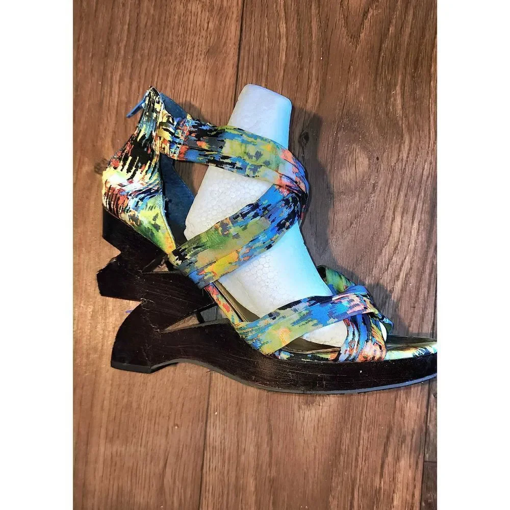 Vintage Bamboo Wedge Heels